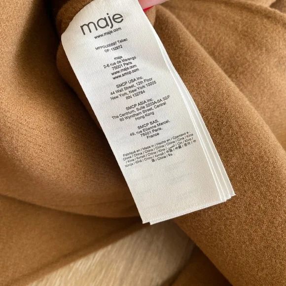 MAJE Galicol Double sided Wool Coat!! Camel/ Tobacco color!! Size 38!! NWT! NEW